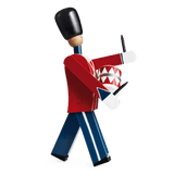 Kay Bojesen Drummer, Small, Red/Blue/White, H: 8.9" By Kay Bojesen