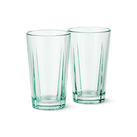 Rosendahl GC Recycled Café Glass Clear Green 2 Pcs H 5.3in Dia 3.1in 12.5 oz By Rosendahl