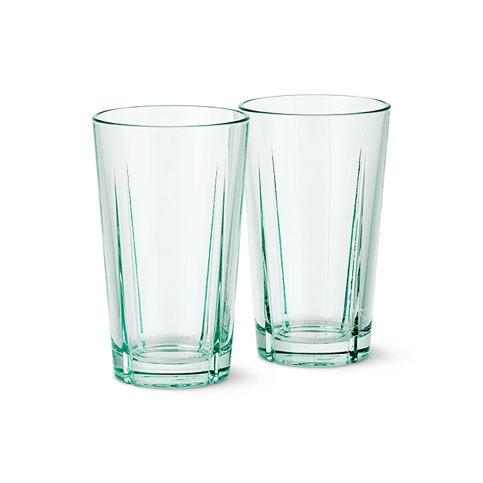 Rosendahl GC Recycled Café Glass Clear Green 2 Pcs H 5.3in Dia 3.1in 12.5 oz By Rosendahl