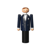 Kay Bojesen Groom, Blue/Black/White Mini By Kay Bojesen