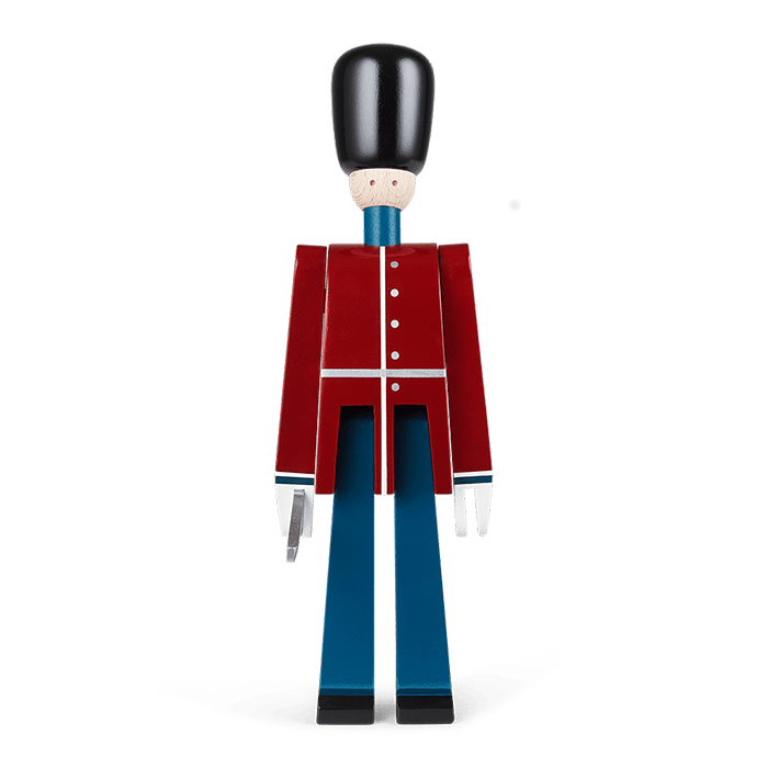 Kay Bojesen Guardsman With Sword, Red/Blue/White, H: 8.9" By Kay Bojesen