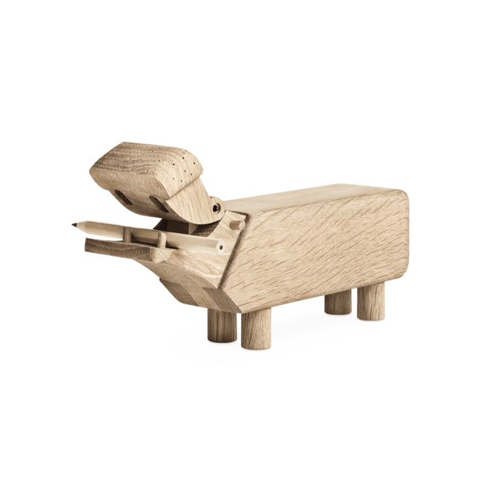 Kay Bojesen Hippo, Oak, H: 3.5" By Kay Bojesen