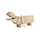 Kay Bojesen Hippo, Oak, H: 3.5" By Kay Bojesen