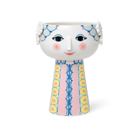 Bjørn Wiinblad Eva Vase, Pink/Blue, H: 9.3" By Bjorn Wiinblad