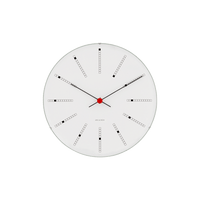 Arne Jacobsen Bankers Wall Clock, White/Black/Red, Small, Ø: 6.3 By Arne Jacobsen