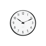Arne Jacobsen Station Wall Clock, White/Black, Small, Ø: 6.3" By Arne Jacobsen