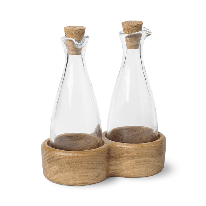 Kay Bojesen Menageri Oil And Vinegar Bottles, Oak, 3.7 Oz By Kay Bojesen