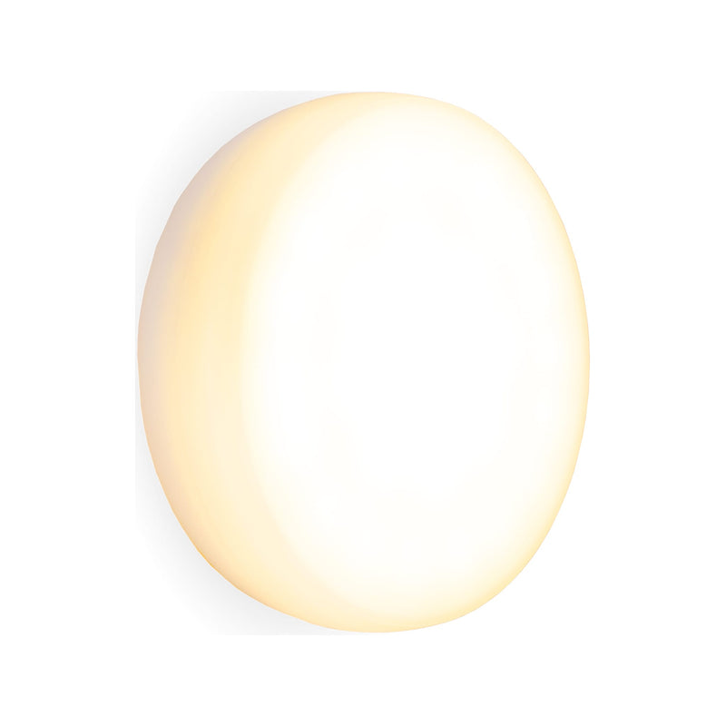 Papaya 12 battery wall lamp by New Garden, oval white shade glowing warm white