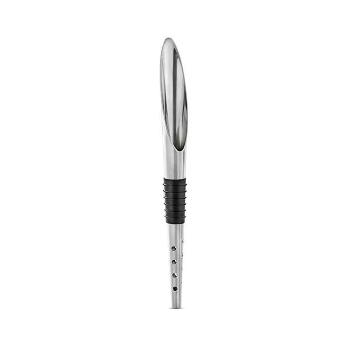 Rosendahl Grand Cru Barware Pouring, Aerating, and Decanting Stopper, Black/Steel, H: 9.4" By Rosendahl