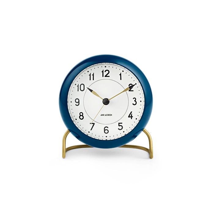Arne Jacobsen Station Table Clock, H: 4.7" White/Black By Arne Jacobsen