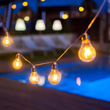 Stella Solar String Lights - strung over a pool deck