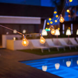 Stella Solar String Lights - over loungers at night