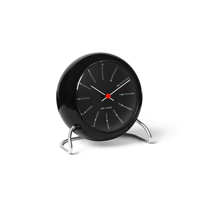 Arne Jacobsen Bankers Table Clock, Black, Ø: 4.3" By Arne Jacobsen