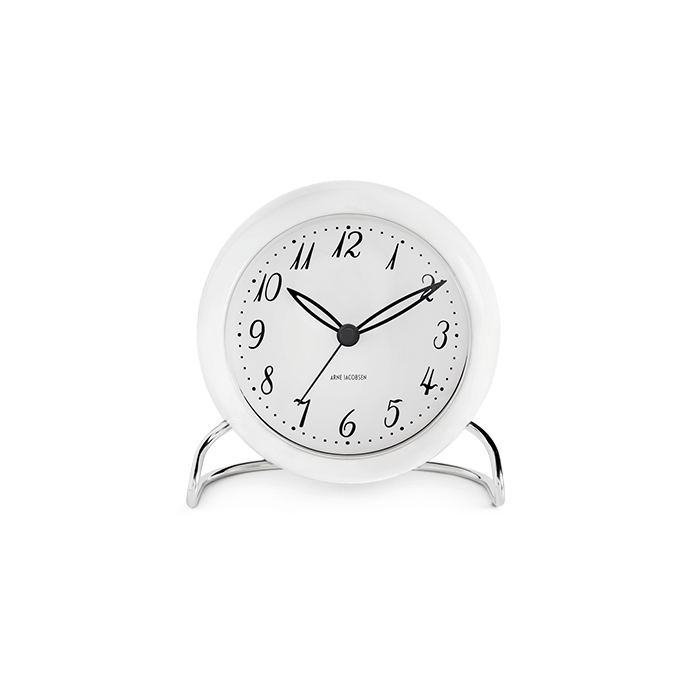 Arne Jacobsen LK Table Clock, White, Ø: 4.3" White By Arne Jacobsen