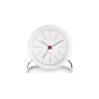Arne Jacobsen Bankers Table Clock, Ø: 4.3" White By Arne Jacobsen