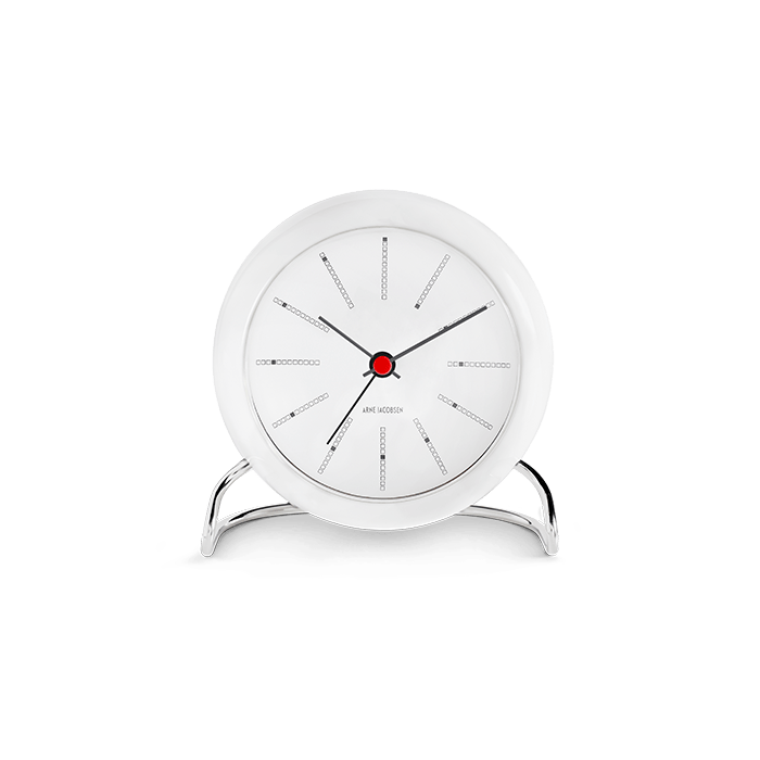 Arne Jacobsen Bankers Table Clock, Ø: 4.3" White By Arne Jacobsen