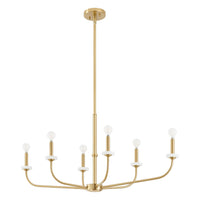 Leah 42-inch 6-light Brushed Gold and White Onyx Chandelier