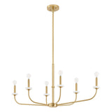 Leah 42-inch 6-light Brushed Gold and White Onyx Chandelier