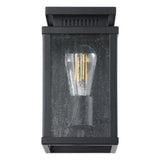 Overton 9-inch 1-light Matte Black Exterior Wall Sconce with Clear Antique Glass