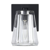 Valentin 4-inch 1-light Matte Black Vanity Light with Clear Pressed Glass Shade