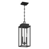 Hillside 7-inch 2-light Textured Black Exterior Pendant Light with Clear Glass