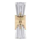 Valentin 13-inch 2-light Champagne Gold Vanity Light with Clear Pressed Glass Shades