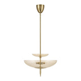 Fiorello 21-inch 4-light Brushed Gold Convertible Pendant with Smoked Amber Glass Shades