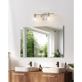 Valentina 15-inch 2-light Brushed Nickel Vanity Light with Clear Glass Shades