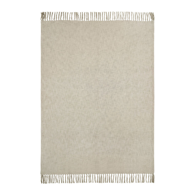 Curtis Throw Blanket Beige By Renwil