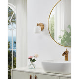 Valentina 5-inch 1-light Champagne Gold Vanity Light with Etched Opal Glass Shade