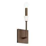 Montclair 12-inch 1-light Forged Bronze and Natural Alabaster Wall Sconce