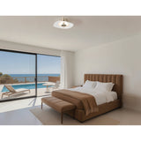 Novella 24-inch Polished Gold LED Convertible Pendant with White Glazed Ceramic Shade