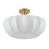 Bryony 22-inch 4-light Brushed Gold Convertible Pendant with White Synthetic Silk Shades