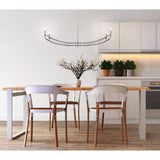 Sussex 47-inch 4-light Polished Nickel and Dark Brown Faux Leather Linear Chandelier