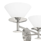 Tremolo 33-inch 3-light Brushed Nickel and Polished Nickel Vanity Light with Etched Opal Glass