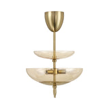 Fiorello 14-inch 3-light Brushed Gold Convertible Pendant with Smoked Amber Glass Shades