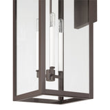 Hillside 31-inch 3-light Dark Bronze Exterior Wall Sconce with Clear Glass