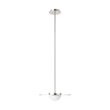 Solstice 16-inch Polished Nickel 5CCT LED Convertible Pendant with Opal Ribbed Glass Shade