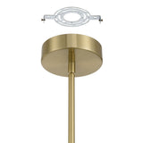 Calle 36-inch 9-light Brass LED Chandelier with Gold Leaf Hand Pressed Glass Shades