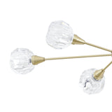 Helena 42-inch 6-light Brushed Gold Chandelier with Clear Acrylic Shades