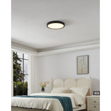 Argyle 16-inch Textured Black and Natural Alabaster 5CCT LED Flush Mount