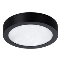 Argyle 8-inch Textured Black and Natural Alabaster 5CCT LED Flush Mount