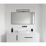 Courtney 32-inch Textured Black 5CCT LED Vanity Light with Clear Water Glass