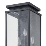 Overton 20-inch 3-light Matte Black Exterior Wall Sconce with Clear Antique Glass