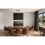Courtney 48-inch Champagne Gold 5CCT LED Linear Chandelier with Clear Water Glass