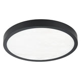 Argyle 16-inch Textured Black and Natural Alabaster 5CCT LED Flush Mount