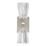 Valentin 13-inch 2-light Brushed Nickel Vanity Light with Clear Pressed Glass Shades