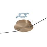 Ayers 59-inch 1-light Champagne Gold with Black and Brown Faux Leather 5CCT LED Linear Chandelier