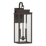 Hillside 20-inch 2-light Dark Bronze Exterior Wall Sconce with Clear Glass