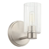 Bedminster 5-inch 1-light Brushed Nickel Vanity Light with Clear Ribbed Glass Shade